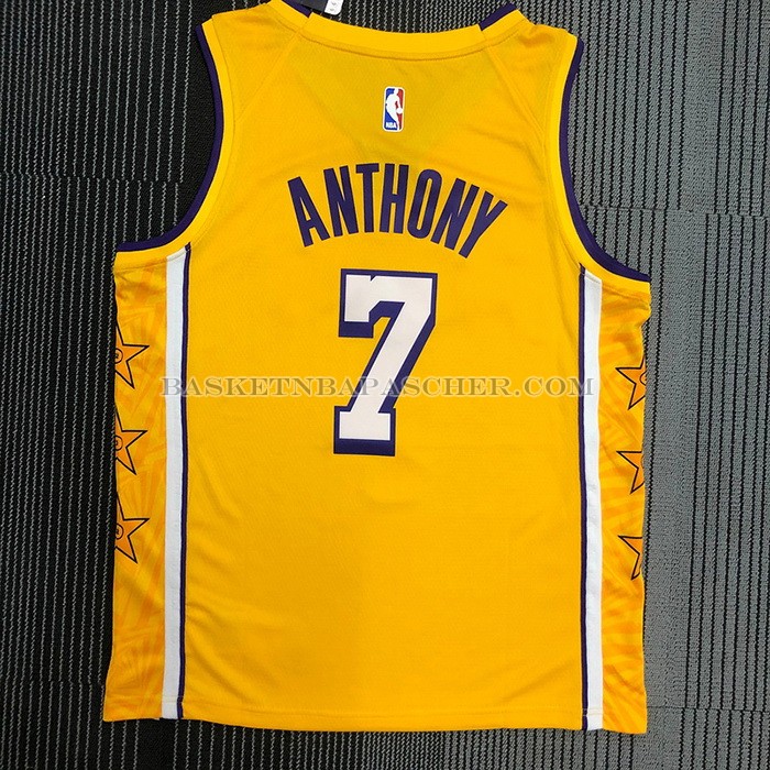 Maillot Los Angeles Lakers Carmelo Anthony NO 7 Ville 2019-20 Jaune
